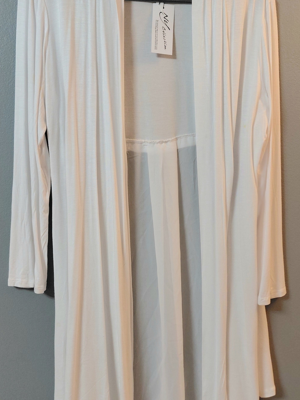 Neutral White Long Open Robe -
